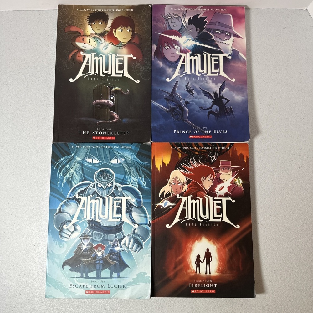 Amulet Series 1,5,6,7 (Lot Of 4) Graphic Novels Paperback Books Kazu Kibuishi